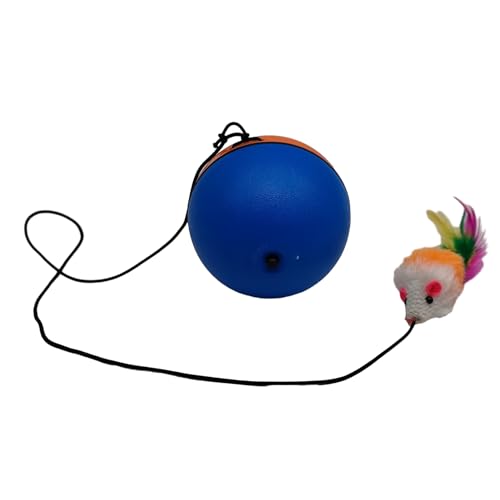 Aktiver rollender Ball, amüsanter Spielzeugball für Bauchmuskeln, böser Ball, Katzenspielzeug, aktiver rollender Ball mit Plüschmaus, lebhafter Haustierball, springender Aktivierungsball, intelligente von TUJOBA