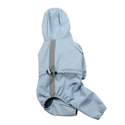 Hunde Regenmantel, Hunde Regenmantel Overall, Wasserdichte Hunde Regenjacke, Kapuzenpullover Mit Nachtreflektierenden Streifen, Regenausrüstungs Overall Mit Reißverschlusstasche Für Kleine Bis Mittelg von TUJOBA