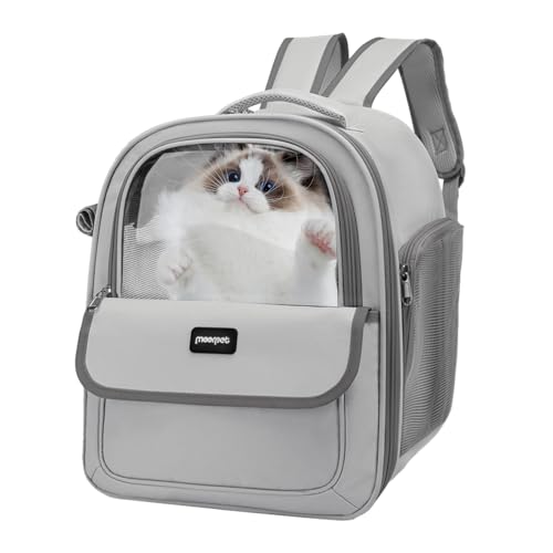 Katzenrucksack-Tasche – belüfteter Haustier-Rucksack – leichter, geräumiger Haustier-Outdoor-Rucksack, bequemes Katzenzubehör für Katzen und kleine Hunde von TUJOBA