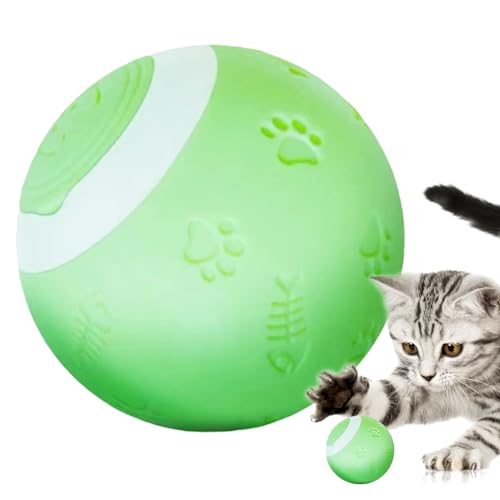 Katzenspielzeug für Hauskatzen, Intelligentes interaktives Katzenspielzeug | Um 360 Grad drehbares Katzenballspielzeug,Langlebiges und robustes Katzenballspielzeug, interaktives Katzenspielzeug von TUJOBA