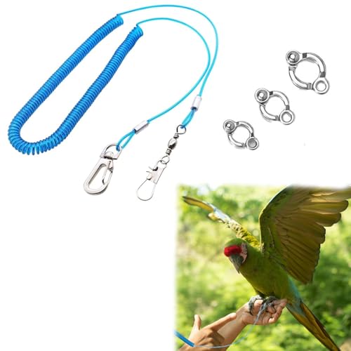 Parrot Bird Anti Biss Fliegen Übungsseil Leinen Kits, Lenkseil für Papageien, Papageienfußkette für Flugtraining, Vogel Anti-Biss Flying Training Seil Pet, Vogel Anti-Biss Flying Training Seil Pet,5m von TUKNN