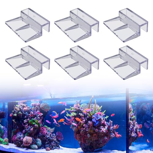 TUKNN Aquarium Abdeckung, Glasabdeckungs-Clips für Aquarien, Unterstützung Halter Glasabdeckungs Clips, Acryl Aquarium Glas Abdeckung Clip, Glasabdeckung Clip Unterstützung Halter, 6 Stück von TUKNN