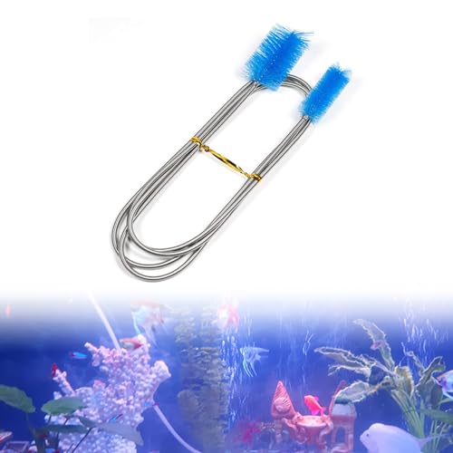 TUKNN Aquarium Reinigungsbürste, Flexible Abflussbürste, Doppelseitige Rohrbürste, Doppelendige Schlauchbürste, Reinigungsbürste für Aquariumschlauch, für Aquarium oder Hausküche 155cm, Bleu von TUKNN