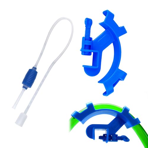 TUKNN Aquarium Wasserwechsler, Aquarium Reiniger, Aquarium Wasserwechsel, Fish Tank Vacuum Siphon Pumpe, Siphon für Die Reinigung des Aquariums, Handbetriebener Sauger Bodenreiniger, mit Halteklammer von TUKNN