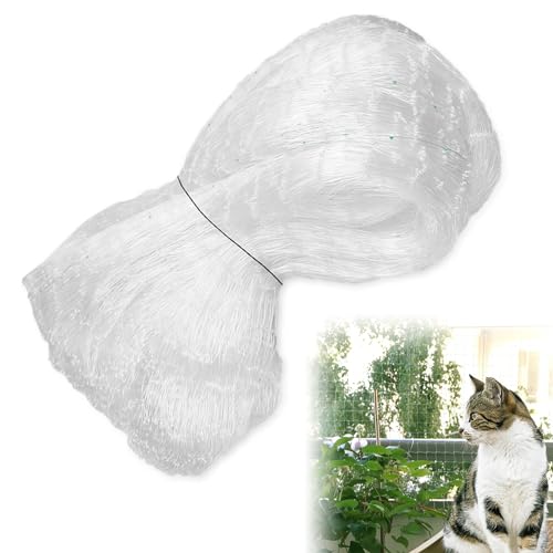 TUKNN Katzennetz für Balkon und Fenster, katzenschutznetz katzennetz, Katzennetz Transparent, Katzennetz Ohne Bohren Geeignet, Vogelschutznetz Engmaschig Vogelnetz Vogelschutznetz, 1Mx1M von TUKNN