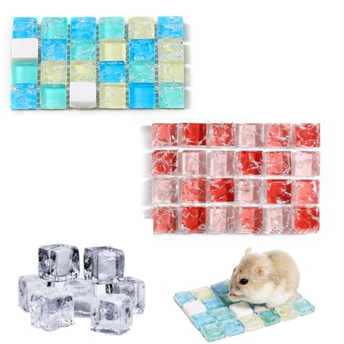 TUKNN Kühlmatte für Hamster, Kühlmatte für Meerschweinchen, Kühlmatte für Kleintiere, Kaninchen-Kühlkissen Hamster, Kühlung Pad Sommer, Meerschweinchen Schlafmatte Bett, 2 Stück von TUKNN