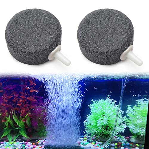 TUKNN Luftstein für Aquarium,4 cm Ausströmersteine für Aquarien,Aquarium Luftausströmer,Aquarium Luftstein,Sauerstoffsteinscheibe,Blasendiffusor,für Luftpumpen,Aquarien,Eimer,kleine Teiche,2 Stück von TUKNN