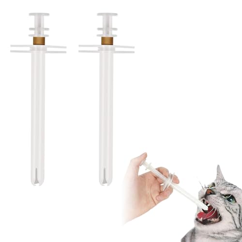 TUKNN Tablette Feeder, Katzen-Medizin-Spender, Haustier-Medizin Futterspender, Medikamenten Feeder Pet, Pille Tablette Feeder, Pet Pusher Spritze, für Katzen kleine Hunde, Weiß von TUKNN