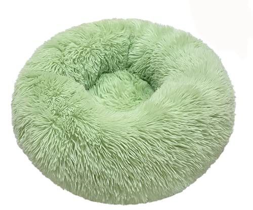 Hunde Bett Katzenbett Hundebett Flauschig Herbst Und Winter, Verdickter Plüsch, Rund, Haustier-nestmatte, Tiefschlaf, Katzennest, Hundenest, Kleine Und Mittlere Hunde, Fruchtgrün, 40 Cm, 420 G von TUPMITUPO