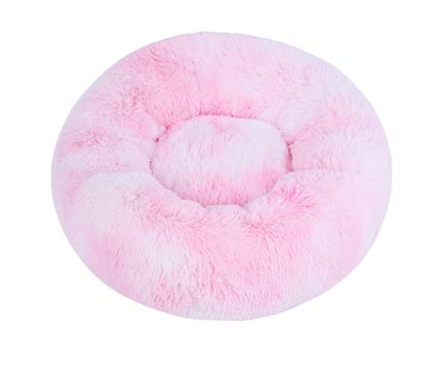 Hunde Bett Katzenbett Hundebett Flauschig Herbst Und Winter, Verdickter Plüsch, Rund, Haustier-nestmatte, Tiefschlaf, Katzennest, Hundenest, Kleine Und Mittlere Hunde, Tie Dye Pink, 120 Cm, 2700 G von TUPMITUPO