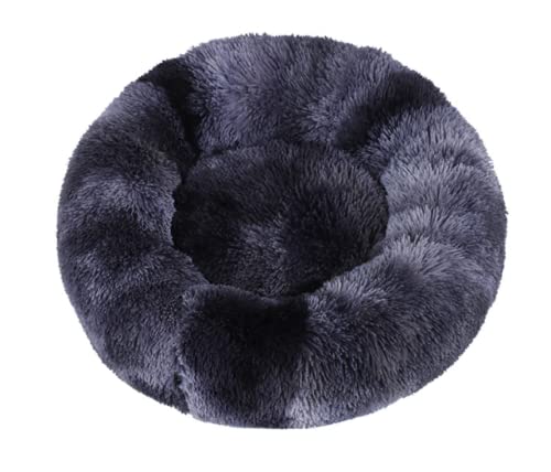 Hunde Bett Katzenbett Hundebett Flauschig Herbst Und Winter, Verdickter Plüsch, Rund, Haustier-nestmatte, Tiefschlaf-katzennest, Hundenest, Kleine Und Mittlere Hunde, Tie-dye Dunkelgrau, 40 Cm【420 G von TUPMITUPO