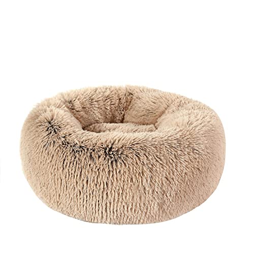 Hunde Bett Katzenbett Hundebett Flauschig Katzenhütte Winterwarmes Hundebett Haustierbett Kleine Und Mittelgroße Hundeunterlage Katzenbett Tiefschlaf Haustiernestmatte Farbverlauf Mokka 50cm von TUPMITUPO