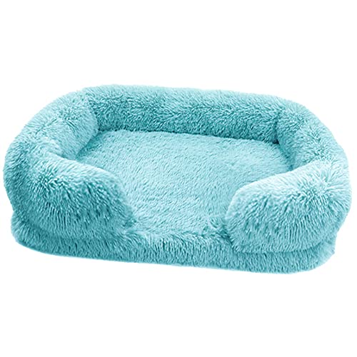 Hunde Bett Katzenbett Hundebett Flauschig Plüsch-haustier-schlafsofa Für Hunde, Quadratische Zwinger, Haustierbett, Katzenmatte, Winterwarme Katzenhütte, Smaragdgrün, Xl (100 X 60 X 18 Cm) 1800 G von TUPMITUPO