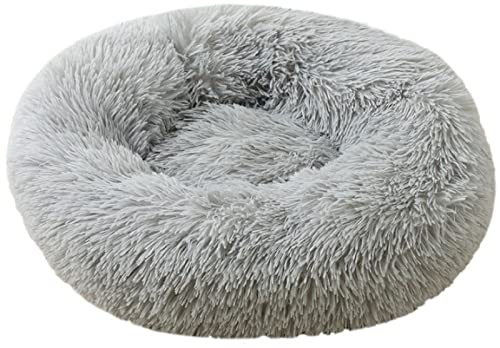 TUPMITUPO Hunde Bett Katzenbett Hundebett Flauschig Deep Sleep Plüsch Runde Haustierstreumatte Katzenstreu Zwinger Hundestreu Heimtierbedarf, Hellgrau, S:d50x20cm von TUPMITUPO