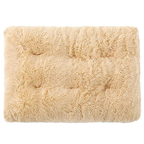 TUPMITUPO Hunde Bett Katzenbett Hundebett Flauschig Haustiermatte Hundematte Plüsch Winter Warmer Schlaf Haustiermatte Hundebett Bequemes Katzenzwinger Zwinger Heimtierbedarf, Beige, Xs-45x30cm von TUPMITUPO