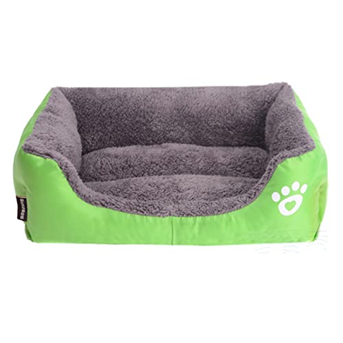 TUPMITUPO Hunde Bett Katzenbett Hundebett Flauschig Hundehütte, Katzenhütte, Bonbonfarbenes Katzenbett, Hundebett, Haustierbett, Winterwarme Haustierbettmatte, Grünes Quadrat, 3XL-größe: 110 × 85 cm von TUPMITUPO