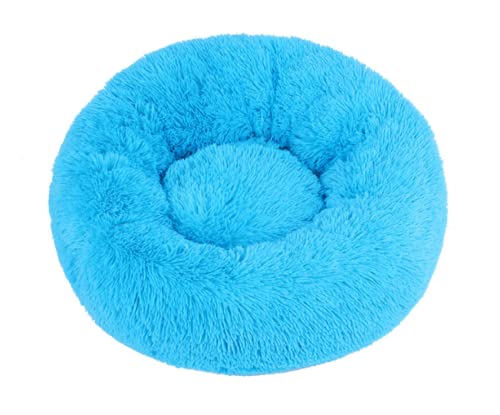 TUPMITUPO Hunde Bett Katzenbett Hundebett Flauschig Hundehütte, Katzenhütte, Runde Haustierhütte Aus Plüsch, Warme Wintermatte, Hundematte, Hundebett, Haustierbett, Heimtierbedarf, Blau, 40cm【420g】 von TUPMITUPO