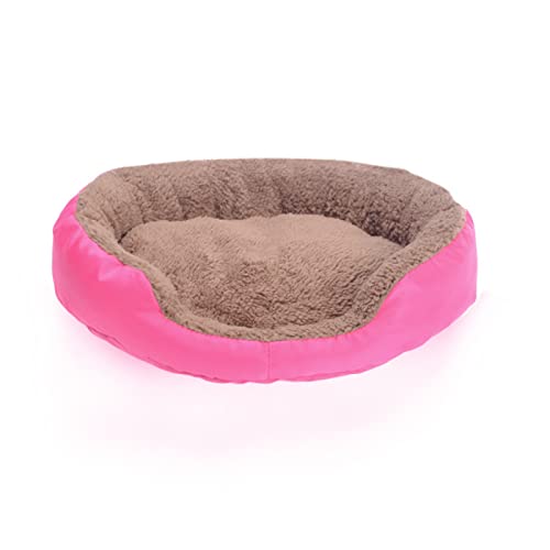 TUPMITUPO Hunde Bett Katzenbett Hundebett Flauschig Hundehütte Candy Color Footprint Hundehütte Haustierhütte Hundehütte Hundehütte Katzenhütte Rundes Nest Rose Rot Größe S von TUPMITUPO