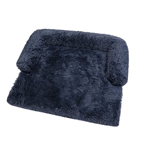 TUPMITUPO Hunde Bett Katzenbett Hundebett Flauschig Hundehütte Plüschsofa Haustierhütte Winterkatze Hund Schlafendes Hundebett Haustiermatte, Dunkelgrau, 102 * 90 * 20 cm von TUPMITUPO