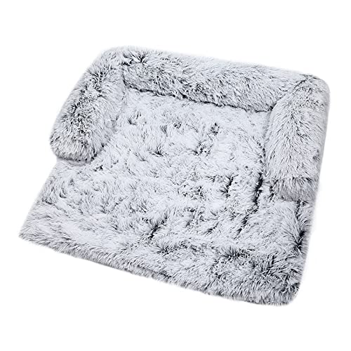 TUPMITUPO Hunde Bett Katzenbett Hundebett Flauschig Hundehütte Plüschsofa Haustierhütte Winterkatze Hund Schlafendes Hundebett Haustiermatte, Farbverlauf Grau, 102 * 90 * 20 cm von TUPMITUPO