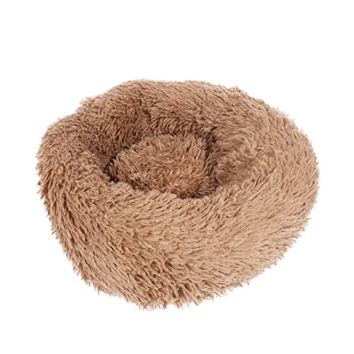 TUPMITUPO Hunde Bett Katzenbett Hundebett Flauschig Rund Herbst Und Winter Tiefschlaf Hundehütte Haustierhütte Plüsch Hundematte Katzenmatte Haustiermatte Khaki 70 von TUPMITUPO