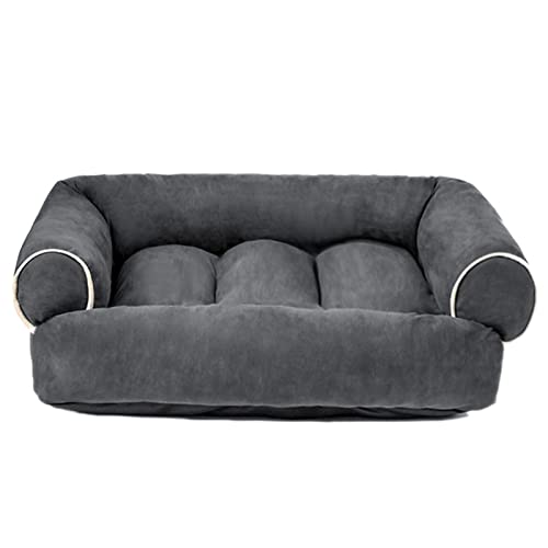 TUPMITUPO Hunde Bett Katzenbett Hundebett Flauschig Wildleder Samt Haustier Hund Sofa Hundebett Große, Mittlere Und Kleine Hundezwinger Matte Katzenstreu, Dunkelgrau, 5xl125x95x28(cm) von TUPMITUPO