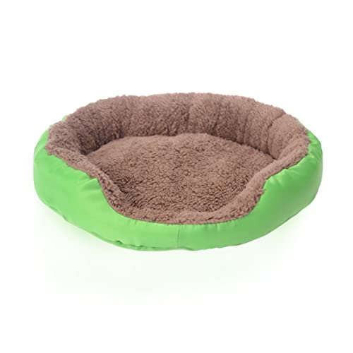 TUPMITUPO Hunde Bett Katzenbett Hundebett Flauschig Zwinger Candy Color Footprint Hundehütte Haustierhütte Hundeunterlage Katzenhütte, Rundes Nest Grün, Größe L von TUPMITUPO