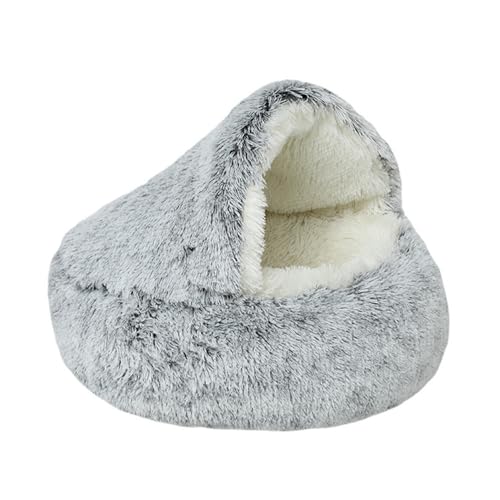 TUTU-C Katzenbett Nest Halbraum Shell Versteck Bett Warme Isolierung Haustier Welpenhaus Weihnachten Grün für Winter (80 cm, geeignet für 20 kg, Grau) von TUTU-C