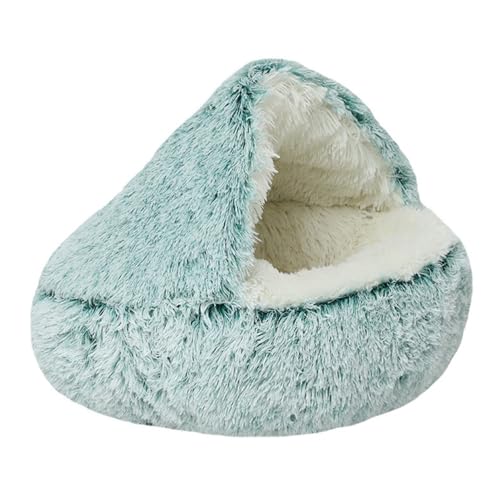 TUTU-C Katzenbett Nest Halbraum Shell Versteck Bett Warme Isolierung Haustier Welpenhaus Weihnachten Grün für Winter (80 cm, geeignet für 20 kg, Grün) von TUTU-C