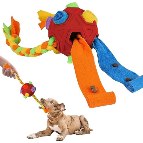 Interaktives Hundeschnüffelball Bereicherung Hund Puzzle Spielzeug, Haustier Leckerbissen Dispenser Spielzeug, Hund Foraging Spielzeug, Hund Gehirn anregende Spielzeug für kleine Mittlere Hund, Rot von TVMALL