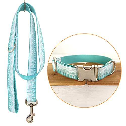 TVMALL Hund Leine Halsband Set Verstellbar Outdoor Pet Set Halsband Heavy Duty Denim Hund Leine Halsband für Kleine Mittelgroße und Große Hunde von TVMALL