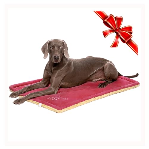 TVMALL Hundebett Matte Groß Waschbar, Reversible Plüsch Haustier Katze Betten Kissen Matratze, Weiche Warme Hund Matte Pad für Mittlere Große Hunde - 110X70CM, Rot von TVMALL