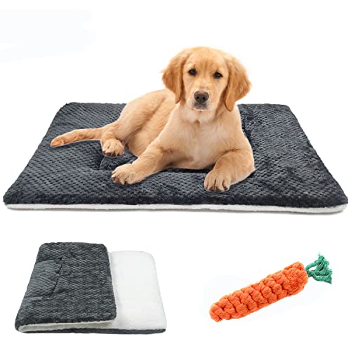 TVMALL Hundematte Hundedecke für kleine mittelgroße und große Hunde, Welpen Waschbar Hundekissen Wendbar Flanell Haustier-Schlafmatte Reisedecke für Hunde/Katzen, Dunkelgrau (50x40cm) von TVMALL