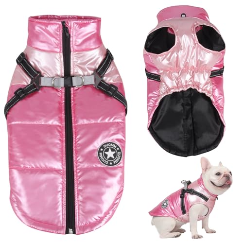 TVMALL Winter Hundejacke mit Geschirr Haustier Hundemantel Gepolsterte Hundeweste Skianzug Winddicht Warme Hundekleider Kaltes Wetter Hundesportmantel Geeignet für Kleine und Mittlere Hunde, S von TVMALL