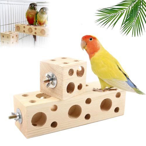 TVOGRUC Vogelspielzeug, Kauspielzeug aus Holz, für Papageien, Futtersuche, natürliches Vogelspielzeug, Sittichspielzeug für Käfig, kleine Vögel, Vogelkäfig-Spielzeug für Hamster, Nymphensittiche, von TVOGRUC