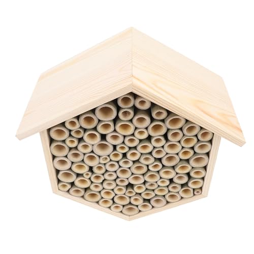 Bienenhaus aus Massivem Holz, Lockt Friedliche Bienen an, um EIN Bienenhotel zu Nutzen, Ideal für Gartenliebhaber, für eine Erhöhte Bestäubungseffizienz und Zum Schutz vor von TYCIONG