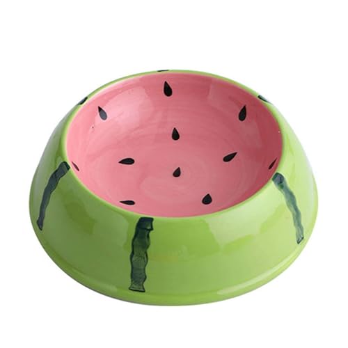 Fruchtförmiger Katzennapf Für Futter Und Wasser, Keramiknapf Für Katzen Und Kleine Hunde, Stressfrei-Wassermelonenschale-2 von TYMYYS
