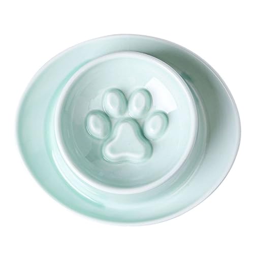 Katzennäpfe Aus Keramik, Howise Pet Bowl Katzennäpfe Für Futter Und Wasser-Blau-150ml von TYMYYS
