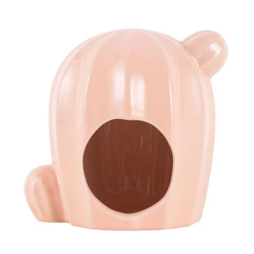 Mini-Hamsterhaus, Kleines Haustierversteck, Keramikhütte, Höhlenhaus, Gemütliches Bett Für Rennmäuse, Hamster, Mäuse, Minitiere-Rosa-1 von TYMYYS