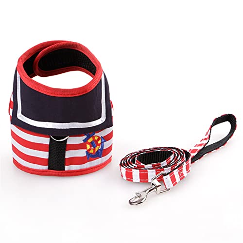 Hundegeschirr Verstellbares Hundehalsband, Leine, kreativer Anzug, Brustgurt, sicheres Zugseil for kleine, mittelgroße Hunde und Katzen Leine (Color : Red, Size : M) von TYNXK