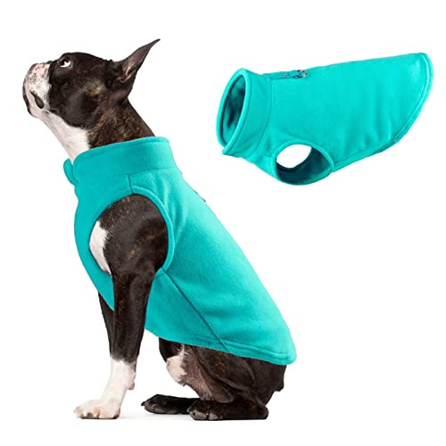 Hunde Fleece Weste Jacke Hundeanzug Hundekleider Haustier Hunde Kleidung Warm für Kleine Mittel Große Hunde Aqua L von TYONMUJO