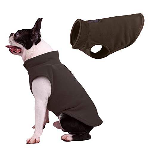 Hunde Fleece Weste Jacke Hundeanzug Hundekleider Haustier Hunde Kleidung Warm für Kleine Mittel Große Hunde Braun L von TYONMUJO