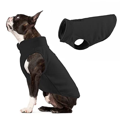 Hunde Fleece Weste Jacke Hundekleider Chihuahua Haustier Hunde Kleidung Warm für Kleine Mittel Große Hunde Schwarz M von TYONMUJO