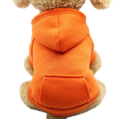 Hundepullover mit Tasche Haustier Warm Pullover für Winter Kleine Mittlere Hunde Welpenmantel Orange XL von TYONMUJO