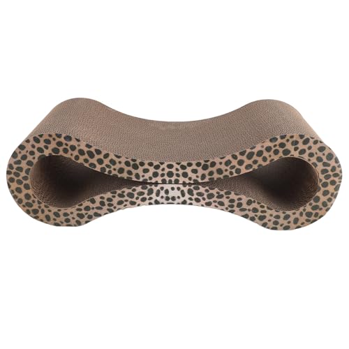 TYTOGE Cat Scratcher Lounge Schützt Möbel aus Wellpappe, Katzenbett aus Kratzpappe, Extra Dick, Ergonomisches Kratzpad (Leopardenfarbe) von TYTOGE