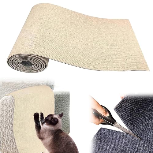 Kratzbrett Katze, Kratzmatte Selbstkleben 40×200cm, Kratzmatte Selbstklebend Kratzpads für Katzen, Kratzmatte Katze Sofa, Kratzbrett Katzen kratzschutz für Möbel Couch Sofa Wand Tür Schutz von TZCIN