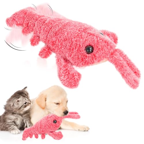 TZQFROCE Floppy Lobster Plüsch Springhummer Plüsch Haustier Kauspielzeug Interaktives Hundespielzeug Geeignet für Katzen, Hunde, Haustiere von TZQFROCE