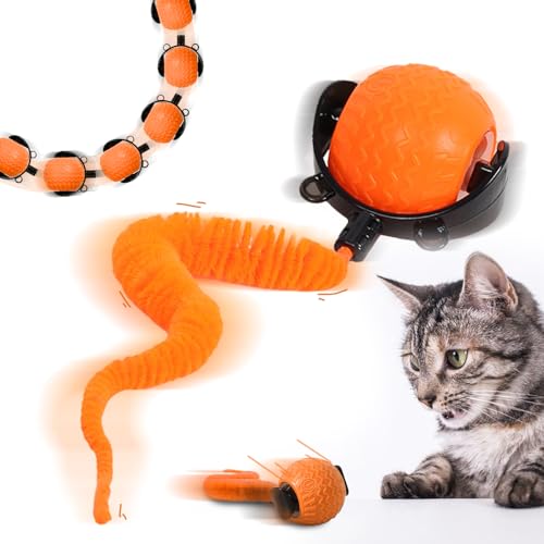 TZQFROCE Interaktives Katzenspielzeug Katzenball Katzenspielzeug Elektrisch Katzenball Hundespielzeug Ball Rollball mit Schwanz für Katzen 360° Rolling Smart Ball fürKatzen Und Hunde von TZQFROCE