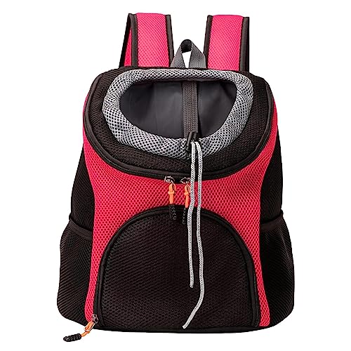 Haustiertrage-Rucksack, Katzenrucksack, Hunderucksack Vorne Mit Sicherheitsgurt Für Reisen, Faltbar für Hunde und Katzen, Verstellbare Atmungsaktive Tasche Mit Kopf Nach Vorne Für Kätzchenwelpen von Tacery