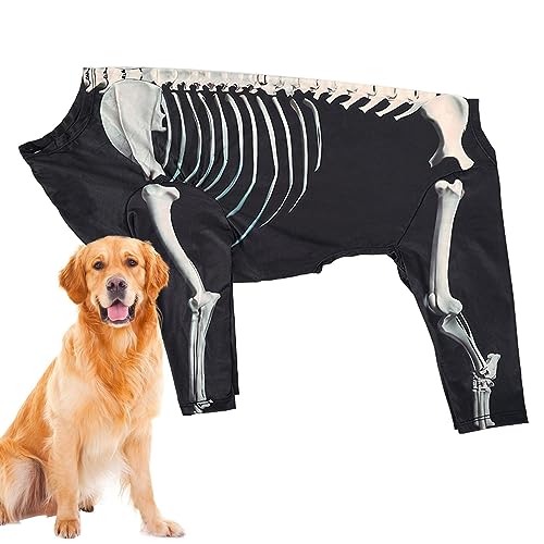 Tacery Hunde Skelett Kostüm Kleidung | Hundekostüme Haustierkleidung | Cosplay Party Pullover Overall Halloween Kostü Zubehör Skelett Bekleidung für kleine, mittelgroße und große Hunde und Katzen von Tacery